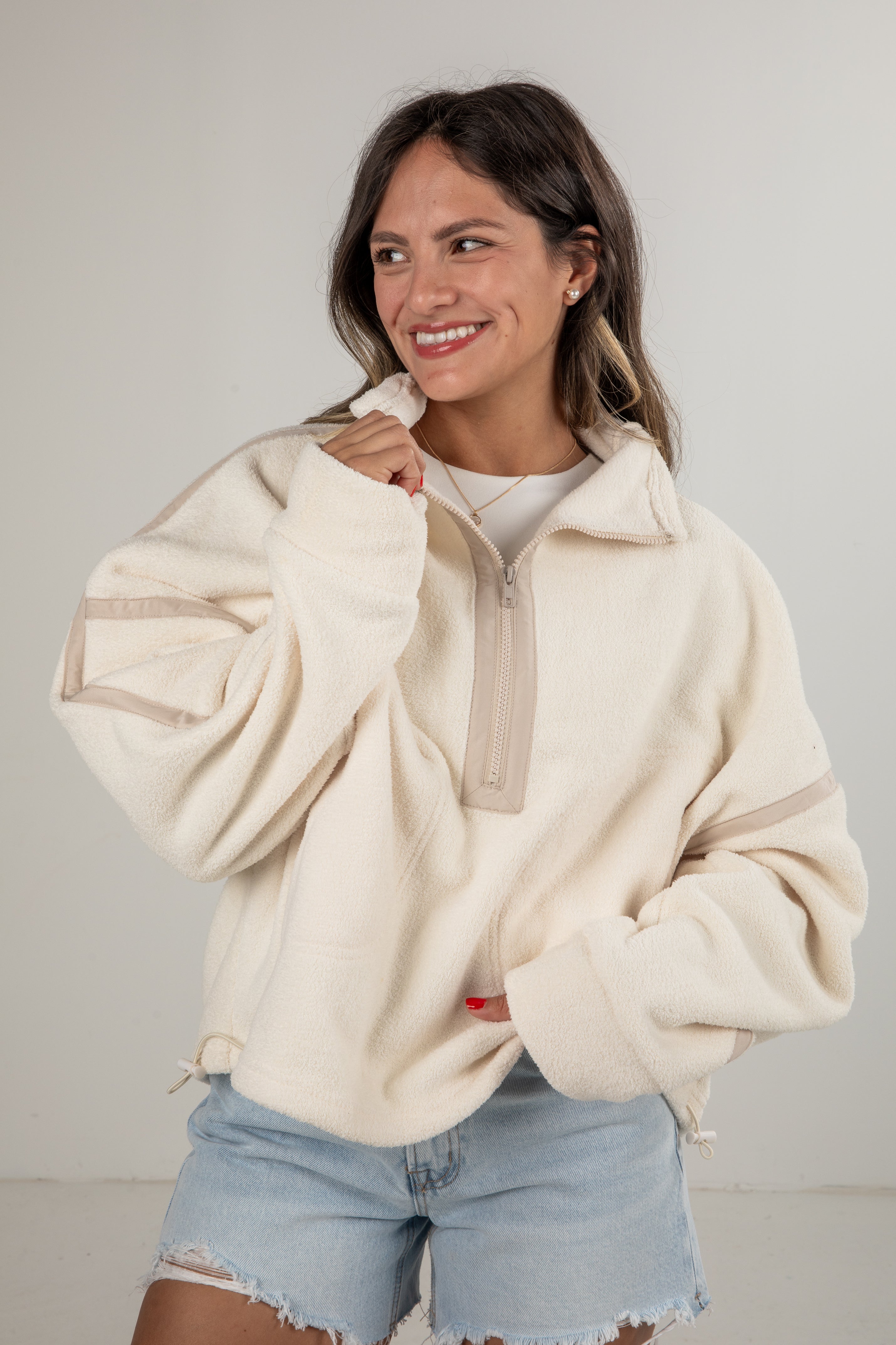 ivory fleece sweatshirt