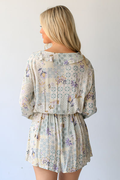 Floral Paisley Romper back view