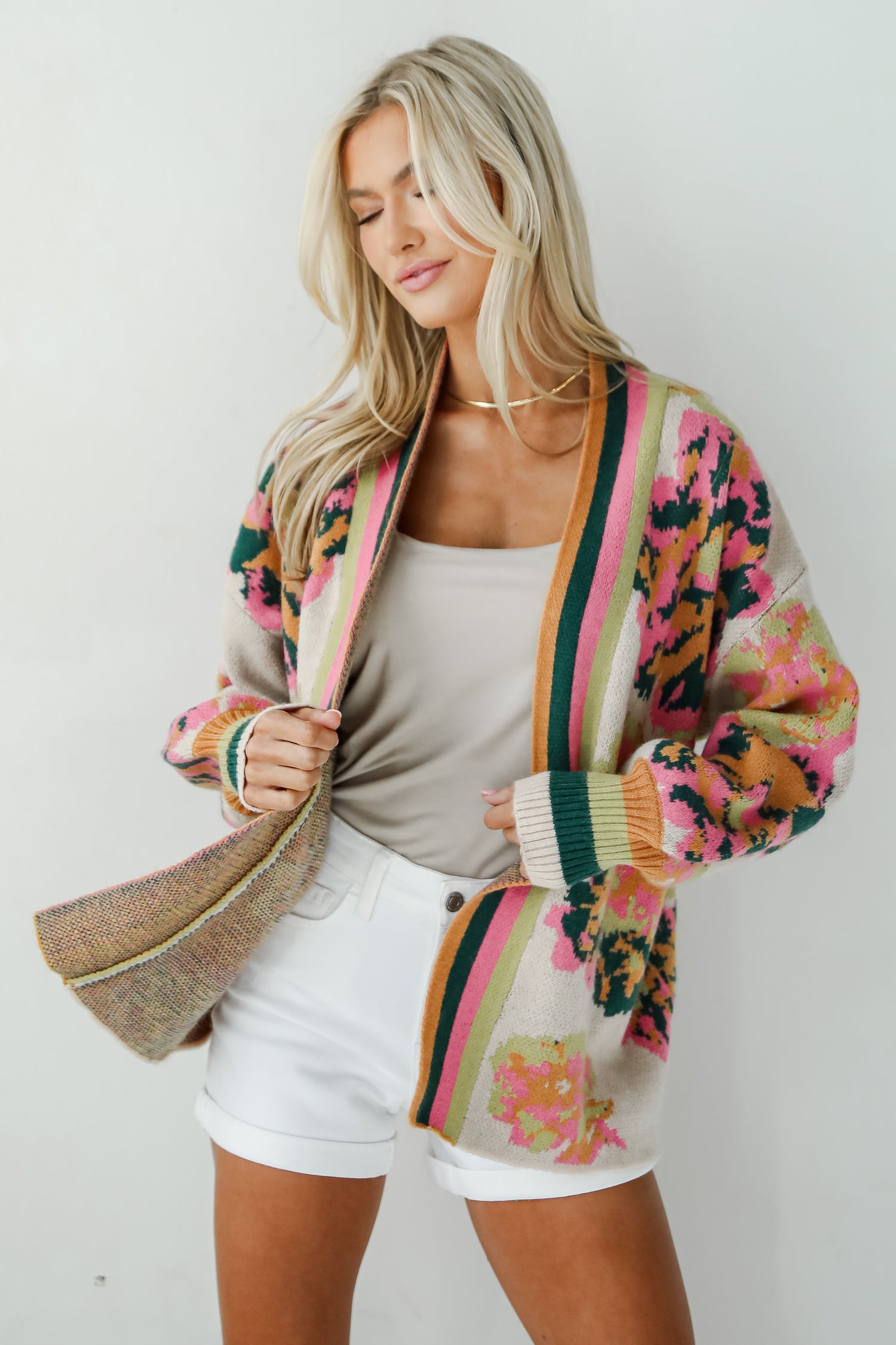 Exceptionally Confident Taupe Sweater Cardigan