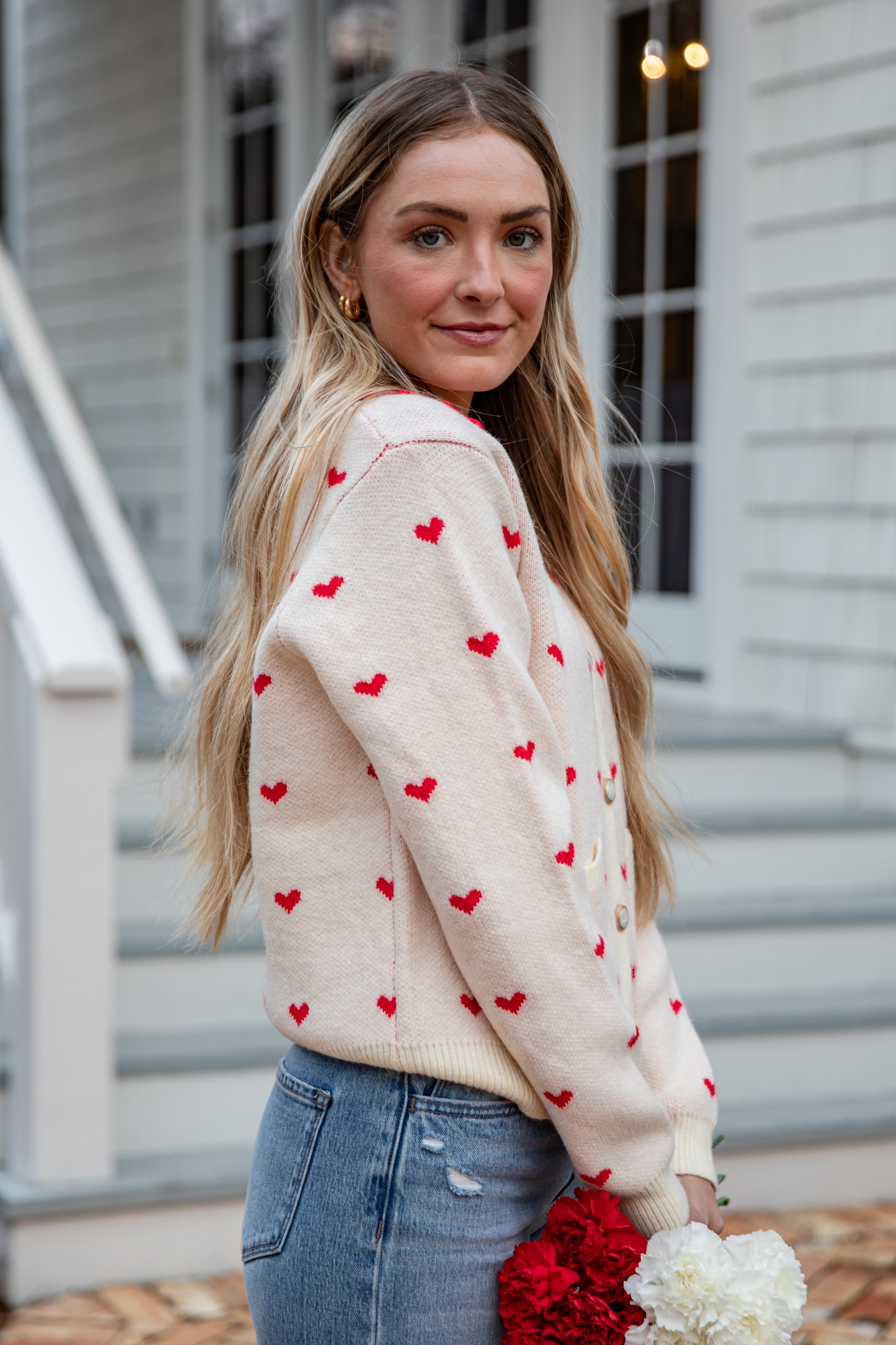 Cupid's Crush Heart Sweater Cardigan | Trendy Women's Looks | Dress Up
