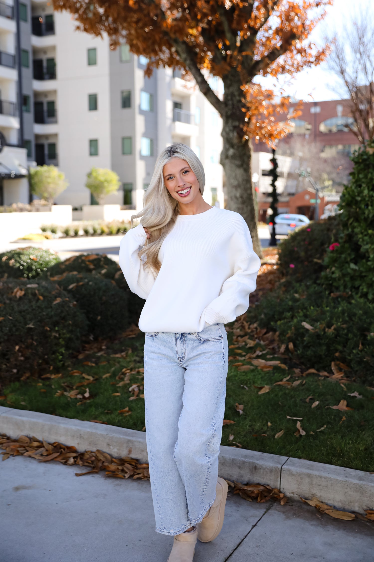 Snowy Escape Ivory Oversized Sweater