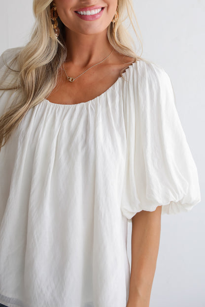 Classic Moment Off White Puff Sleeve Blouse