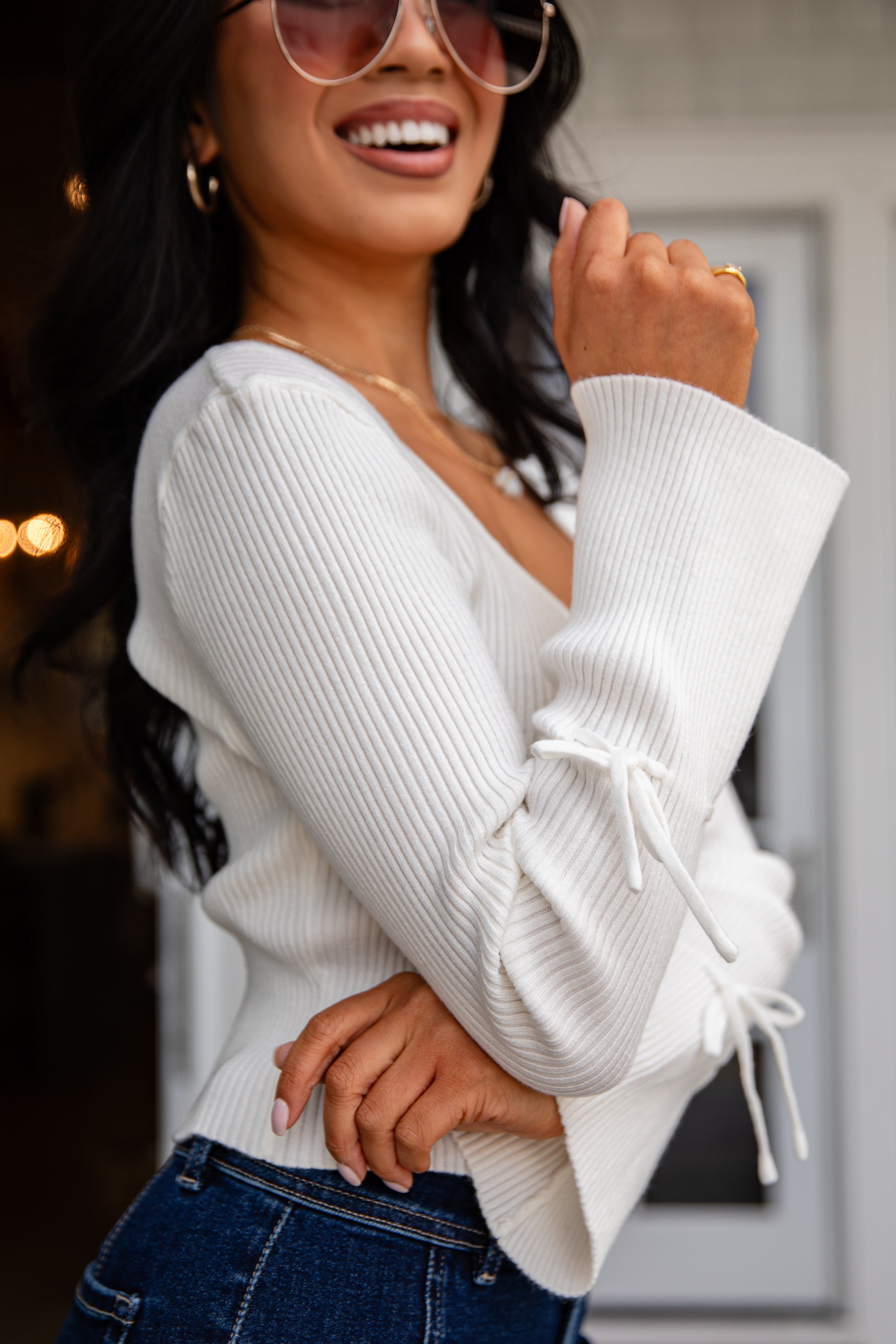 トップス andmary Casey knit tops ivory AM1537 bfec934c7f1944bb9ac85c480350e0