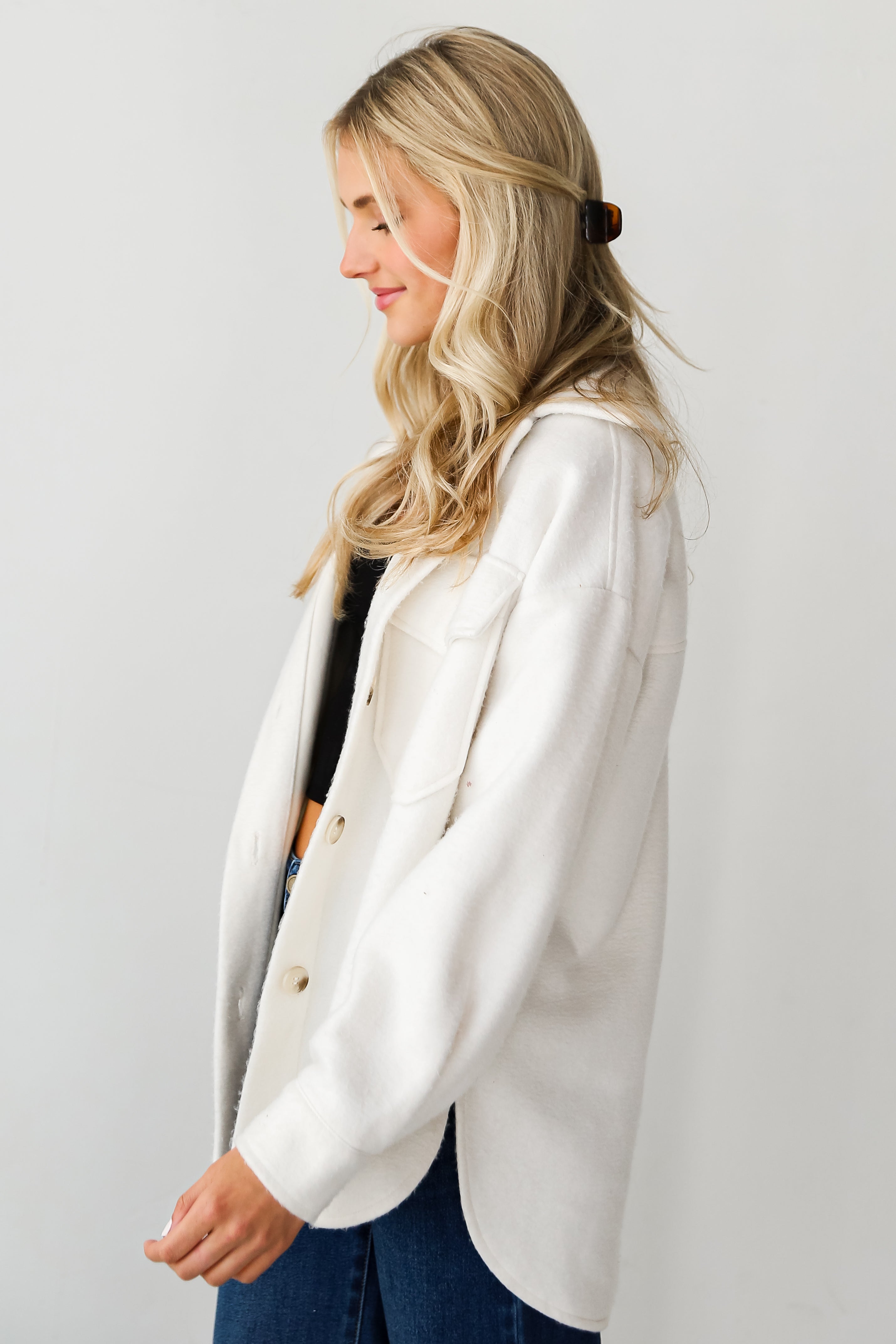 white shirt jacket