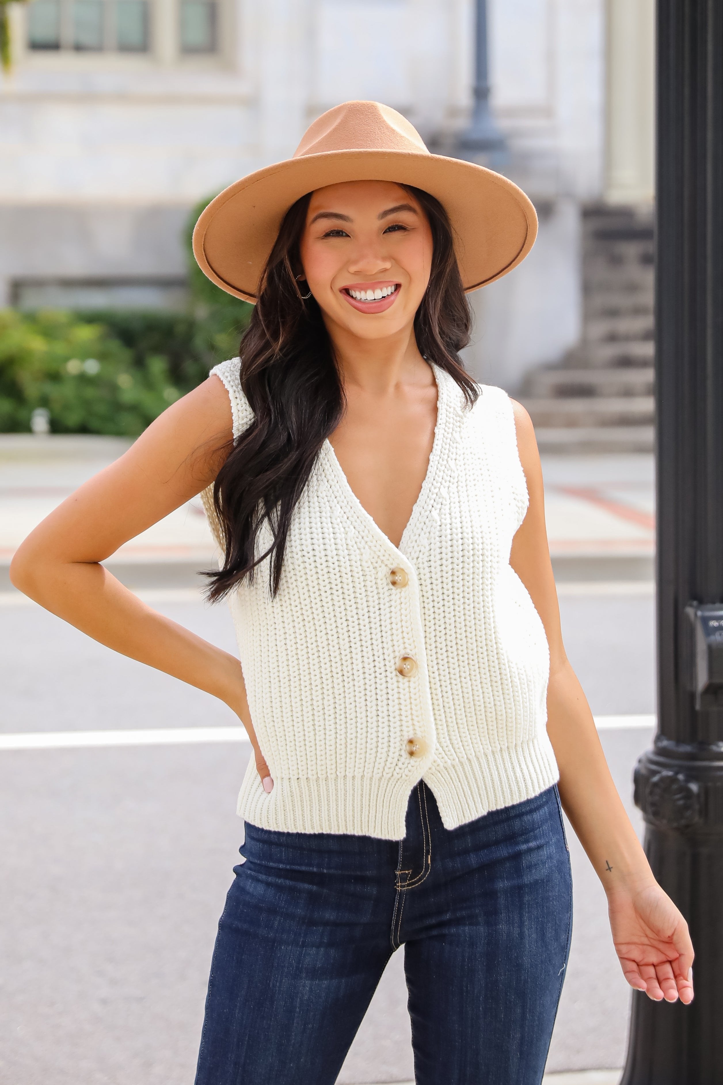 Cozy Guarantee Ivory Sweater Vest