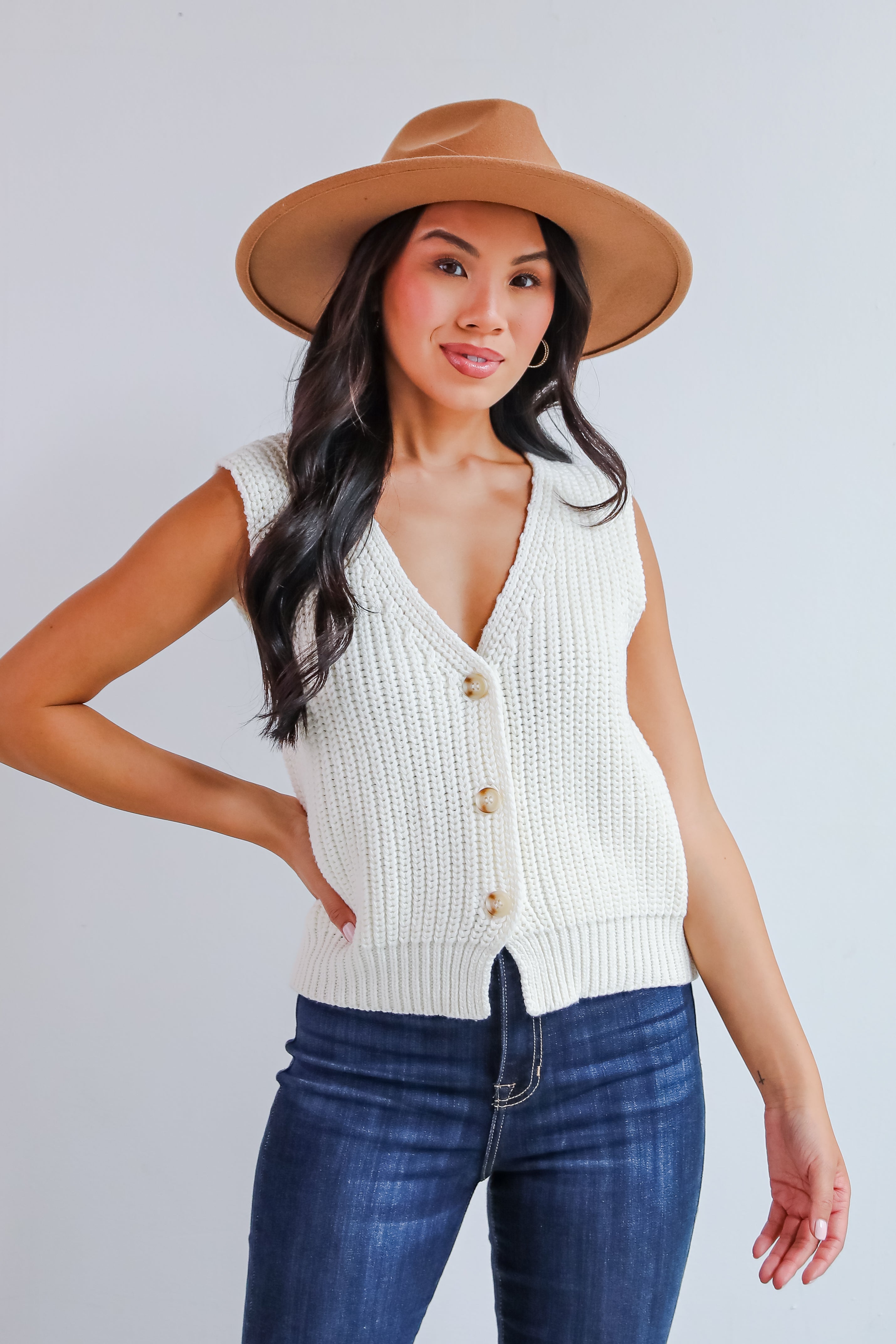 Cozy Guarantee Ivory Sweater Vest