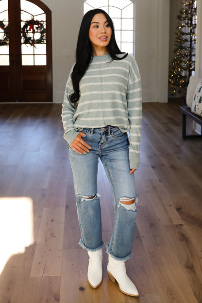 Adorable Simplicity Striped Lightweight Knit Sweater