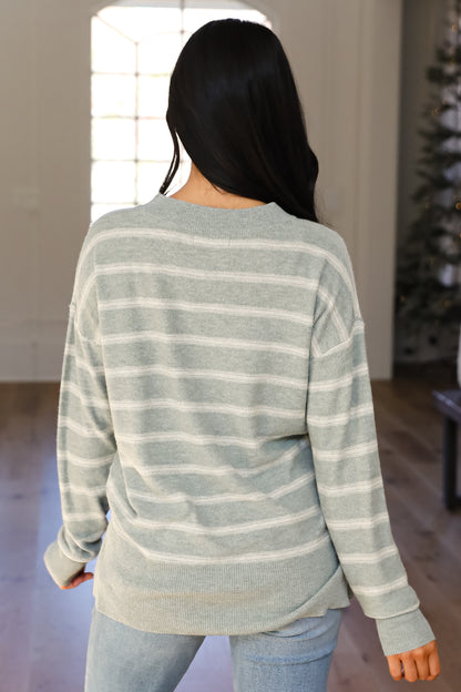 Adorable Simplicity Striped Lightweight Knit Sweater