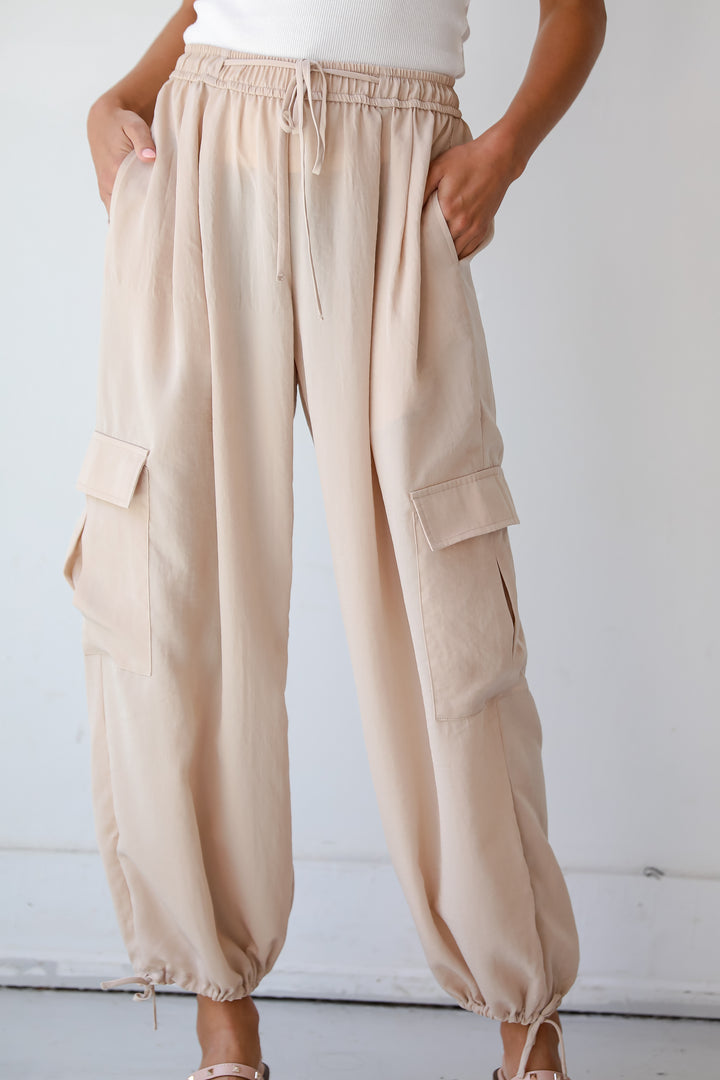 Taupe Cargo Pants for women