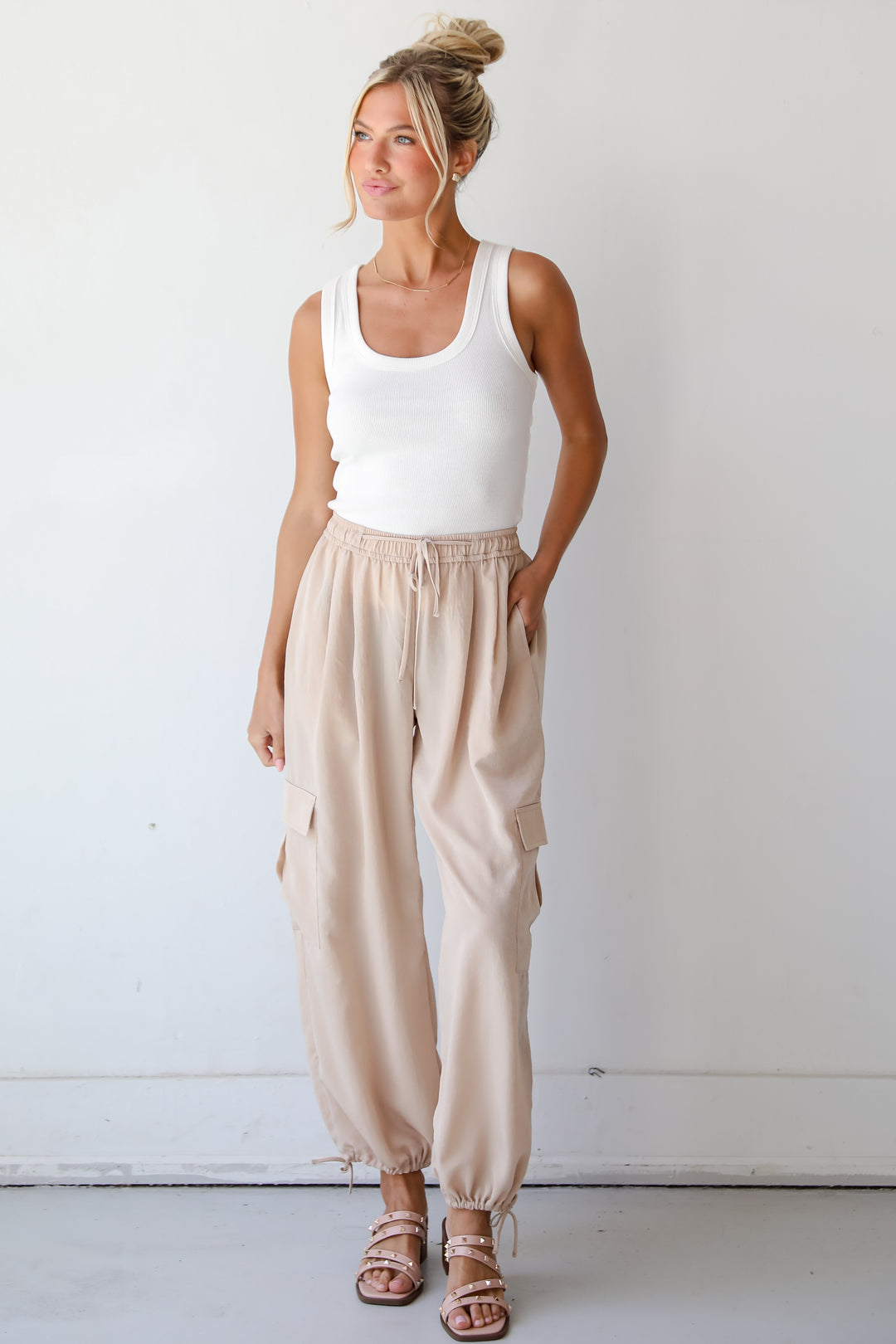 womens Taupe Cargo Pants
