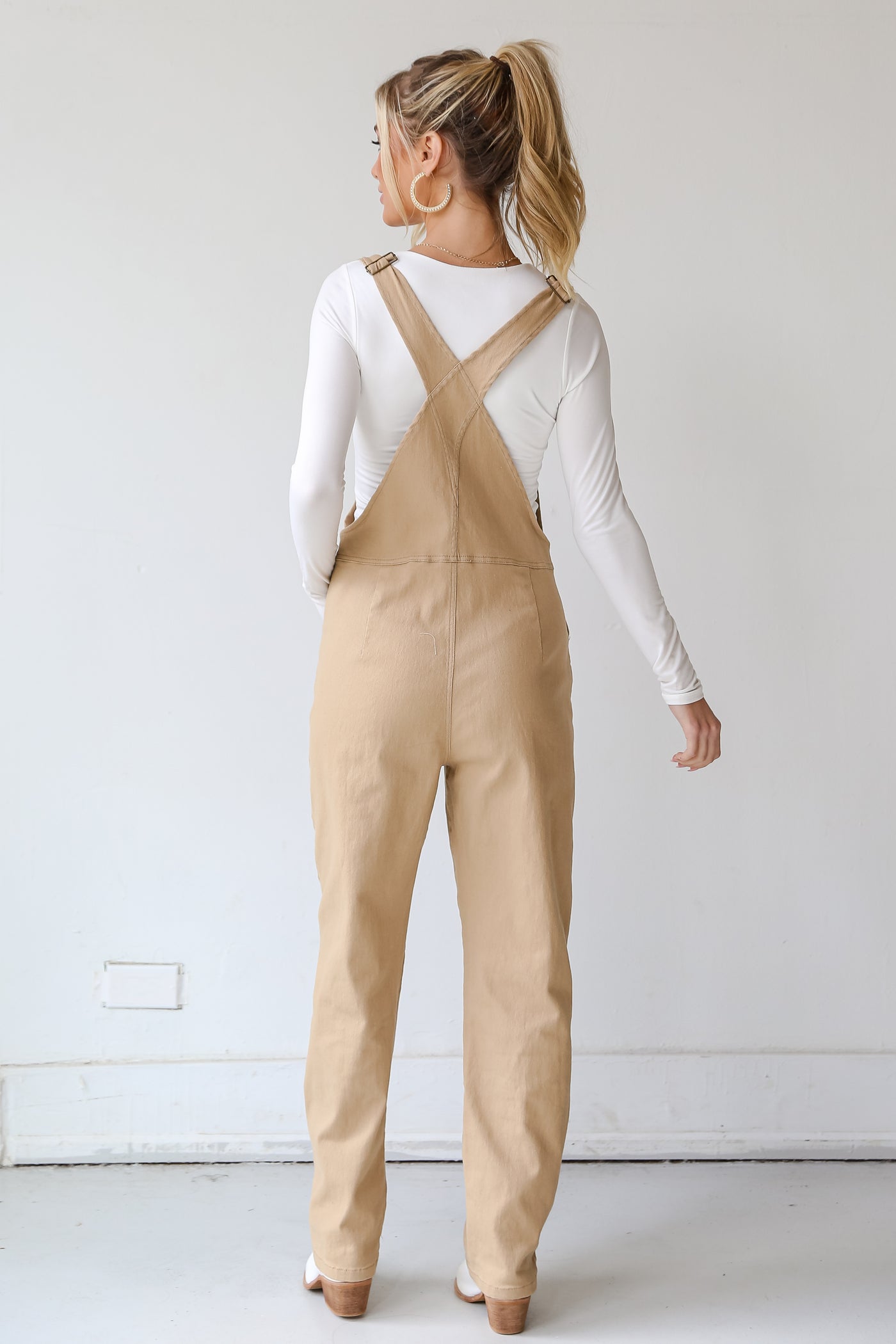 Trendy Khaki Denim Overalls, Women's Overalls