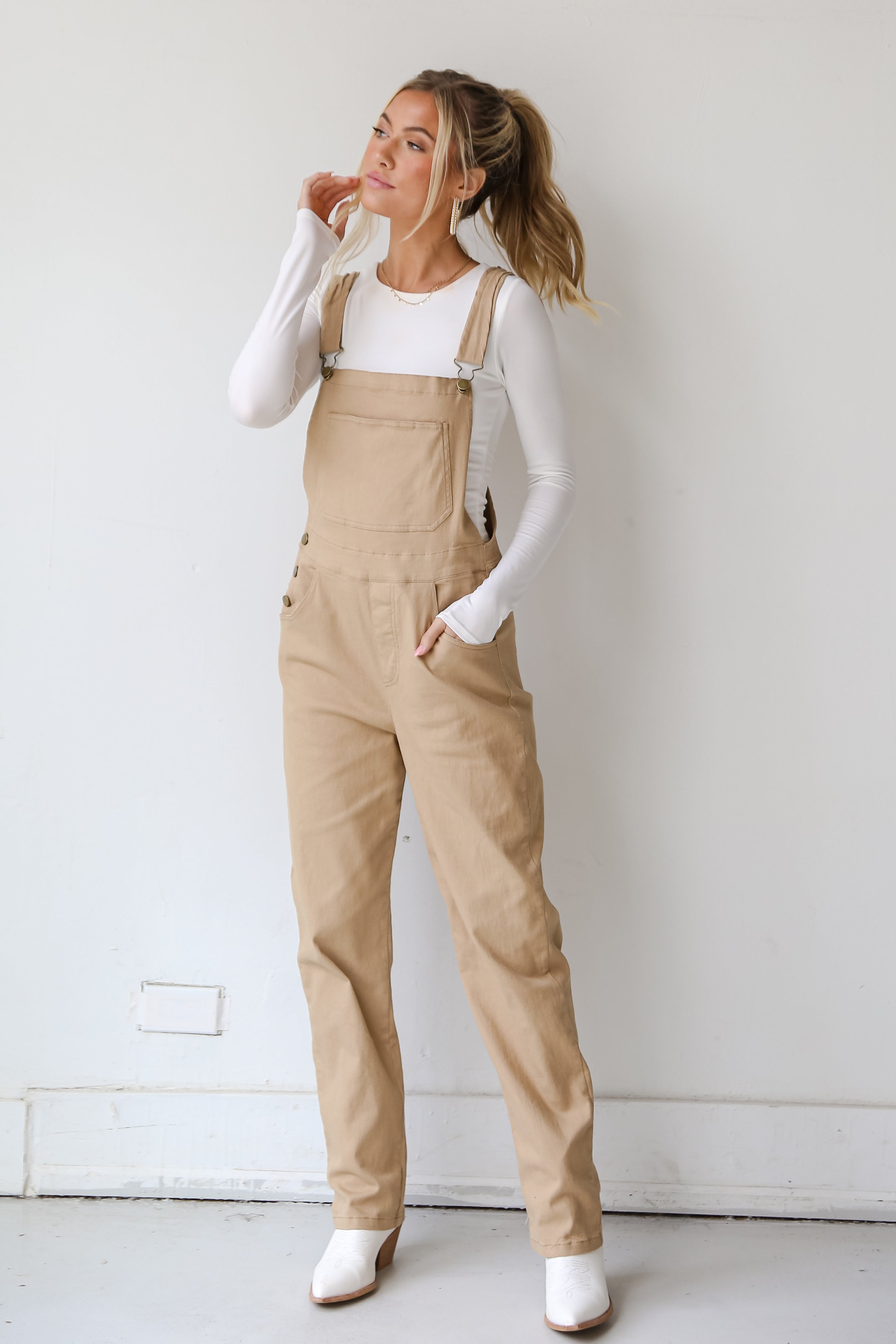 Denim outlet Overalls: Khaki Denim