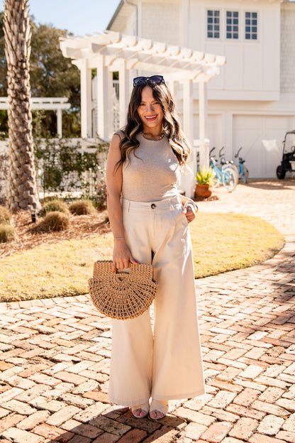 Neutral Territory Wide-Leg Khaki Pants