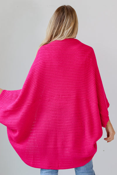 hot pink Cozy Cardigan back view