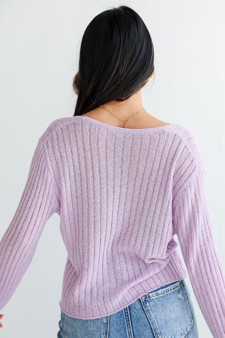 lightweight purple Knit Cardigan