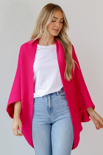 pink Cozy Cardigan front view