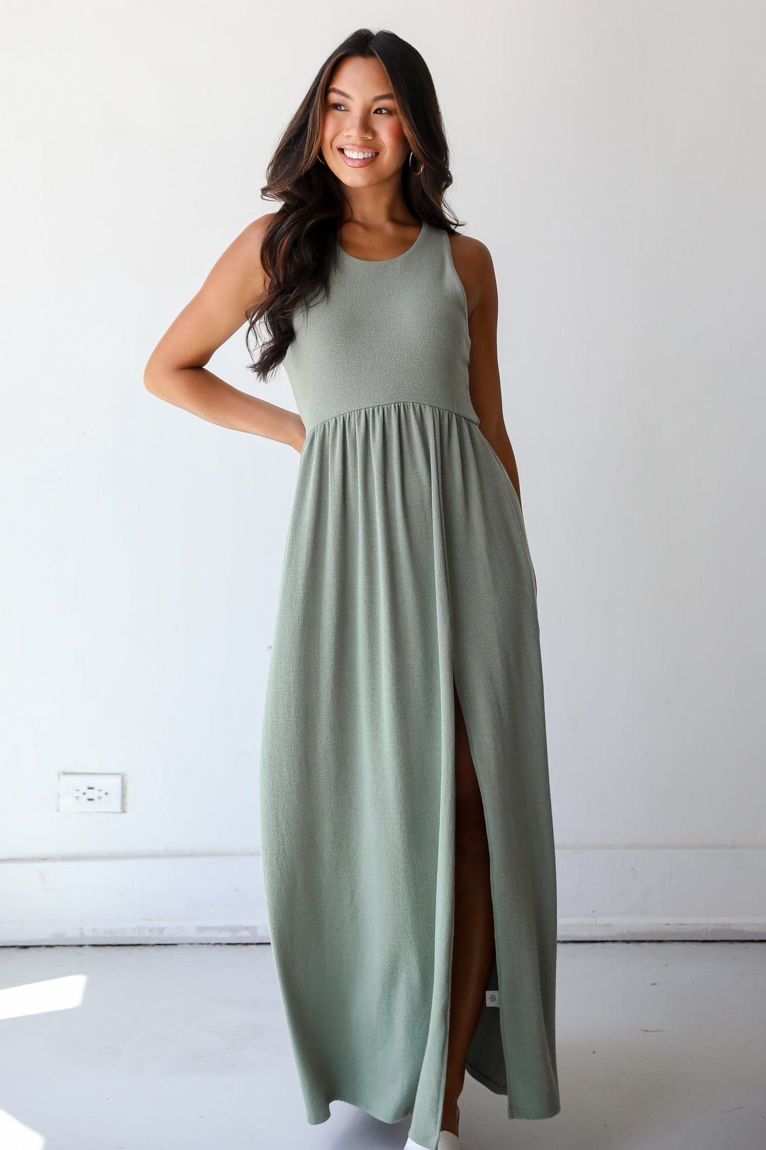 Ideal Choice Knit Maxi Dress