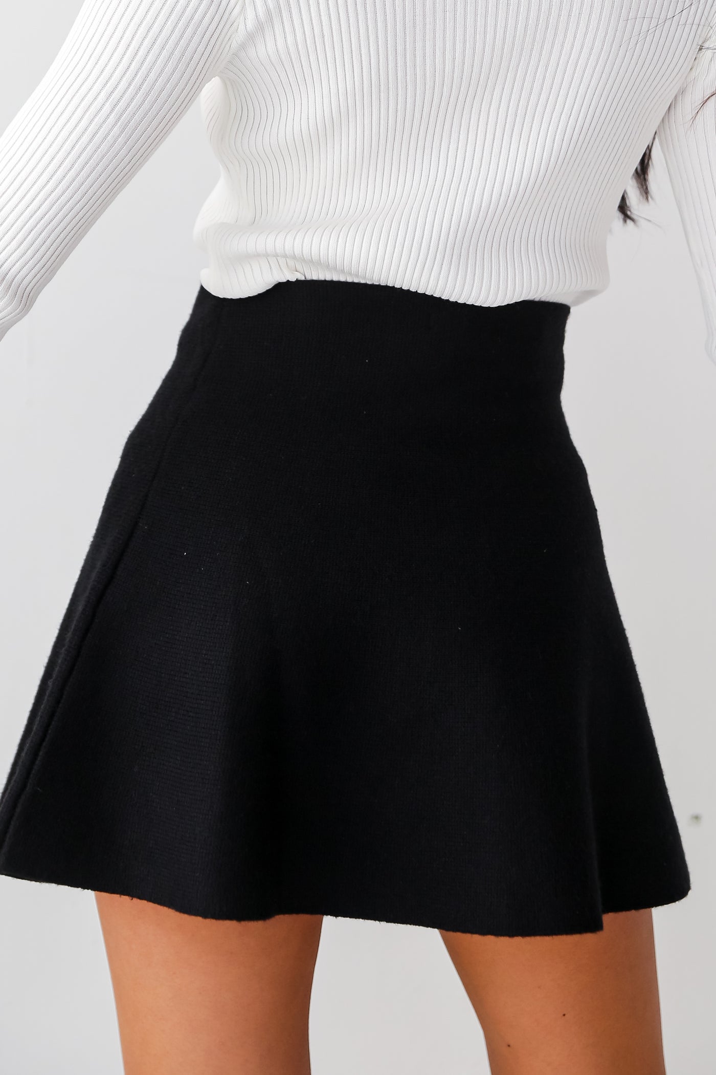 cute black sweater knit skirt