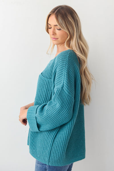 teal Oversized Sweater