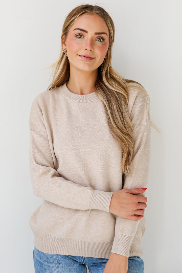 taupe Oversized Sweater for women