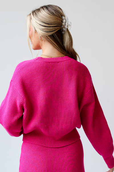 hot pink Sweater back view