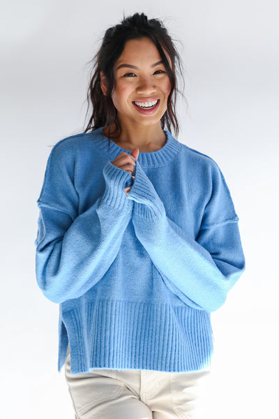 cute blue Oversized Sweater