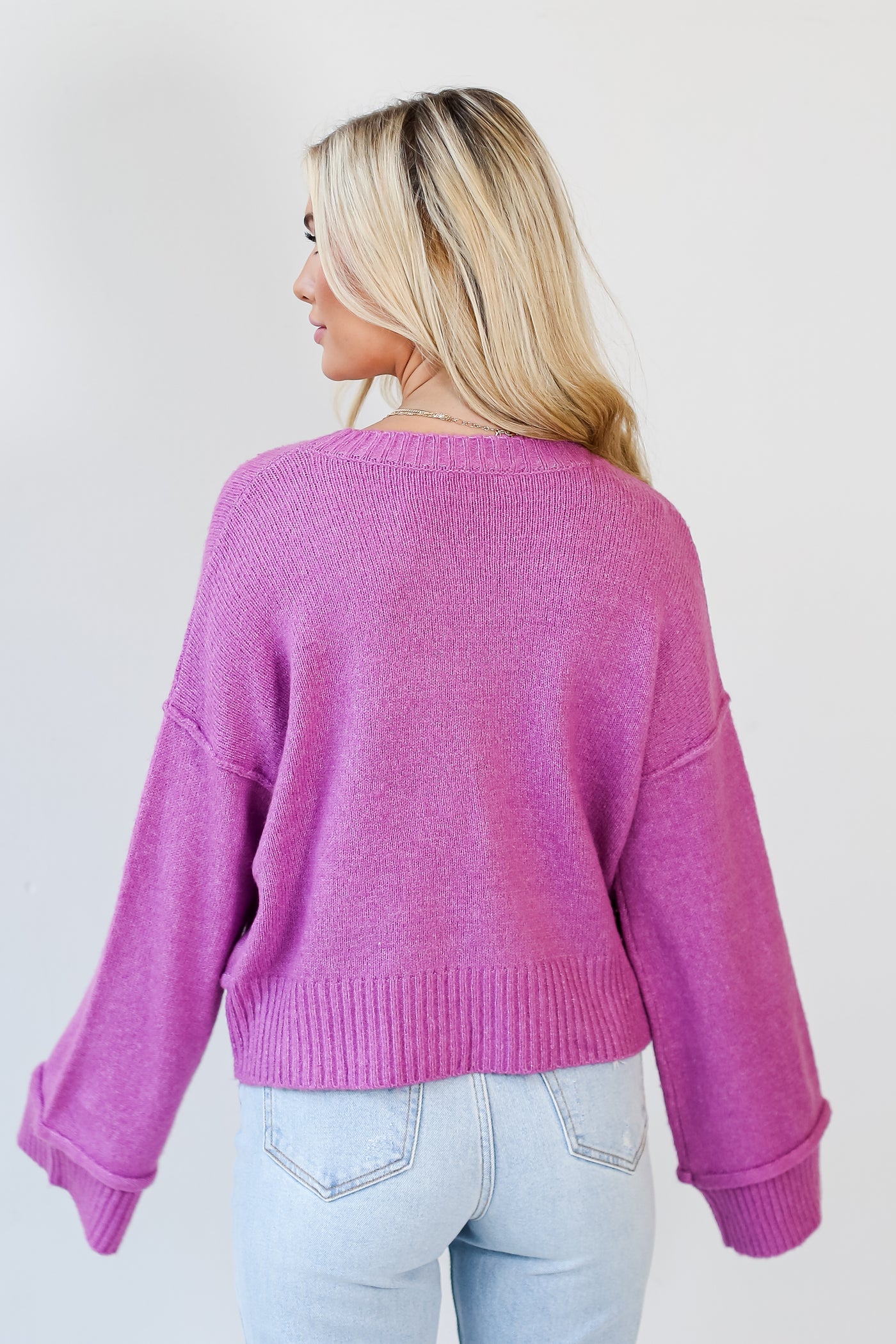 pink Sweater back view