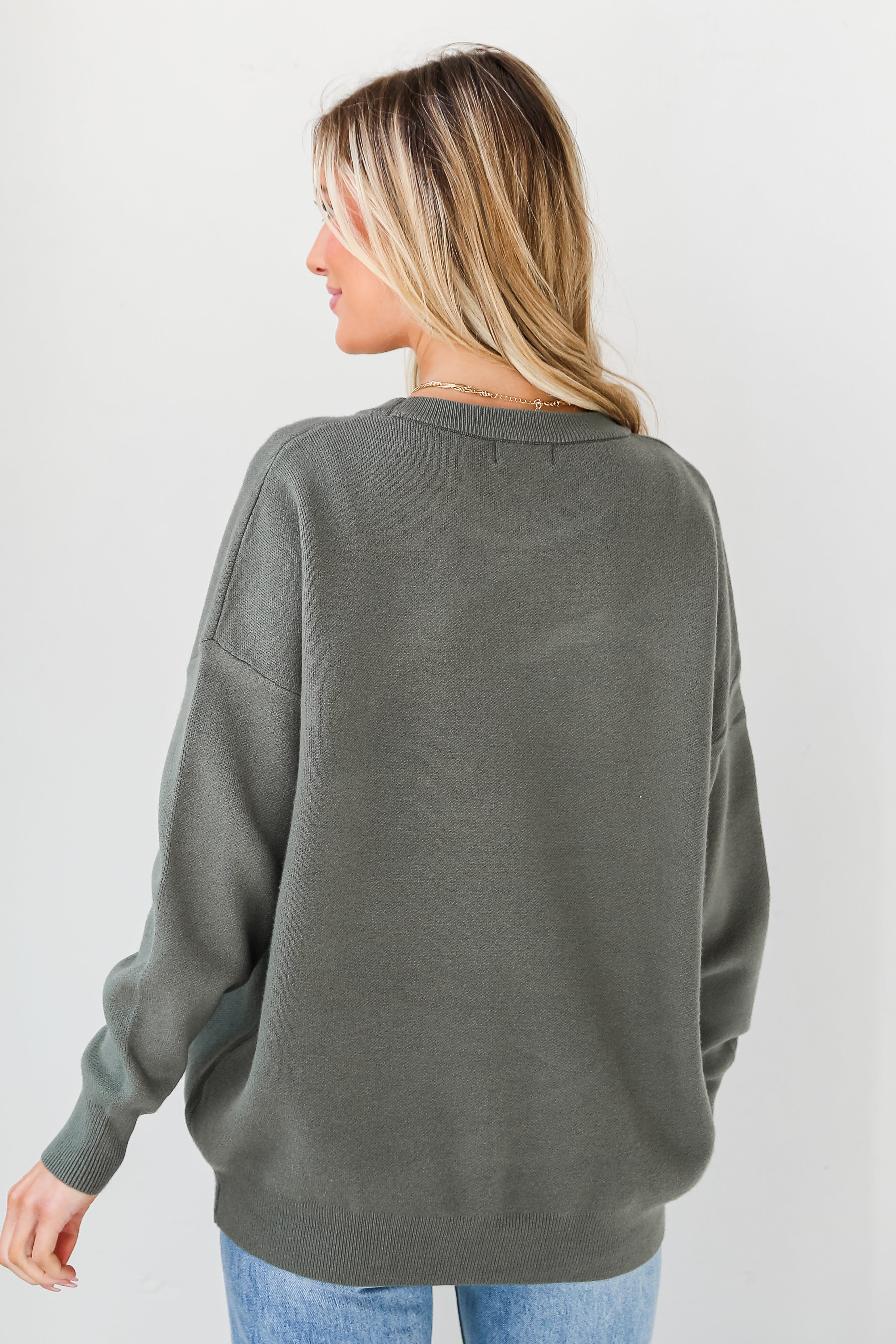 green Oversized Sweater for women