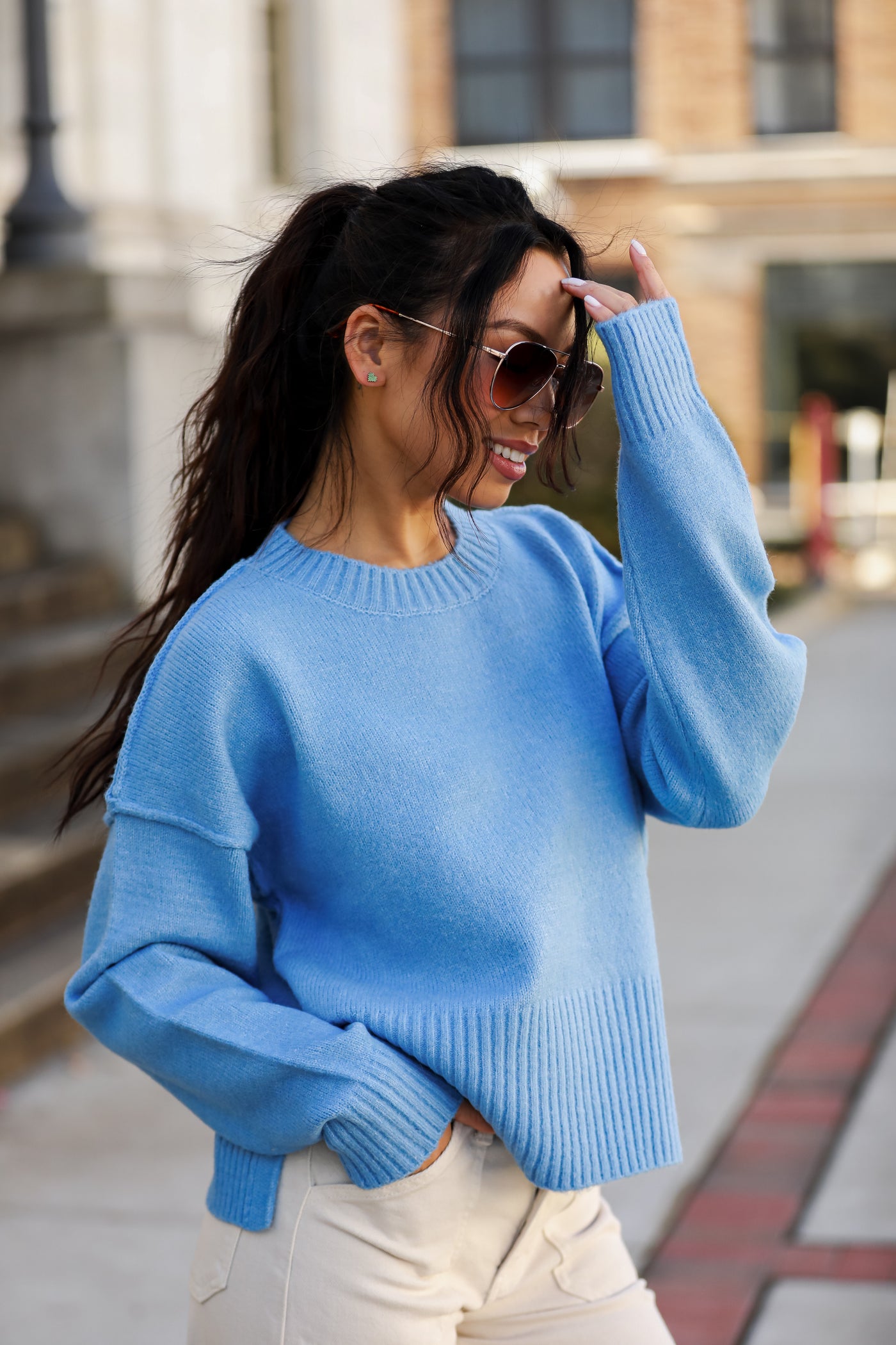 blue Oversized Sweater