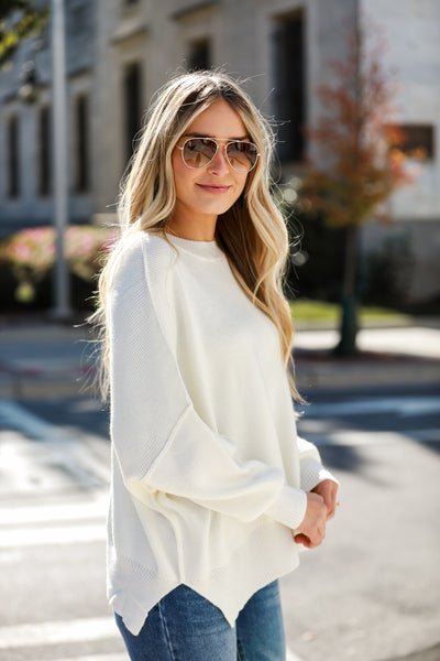 white Oversized Sweater