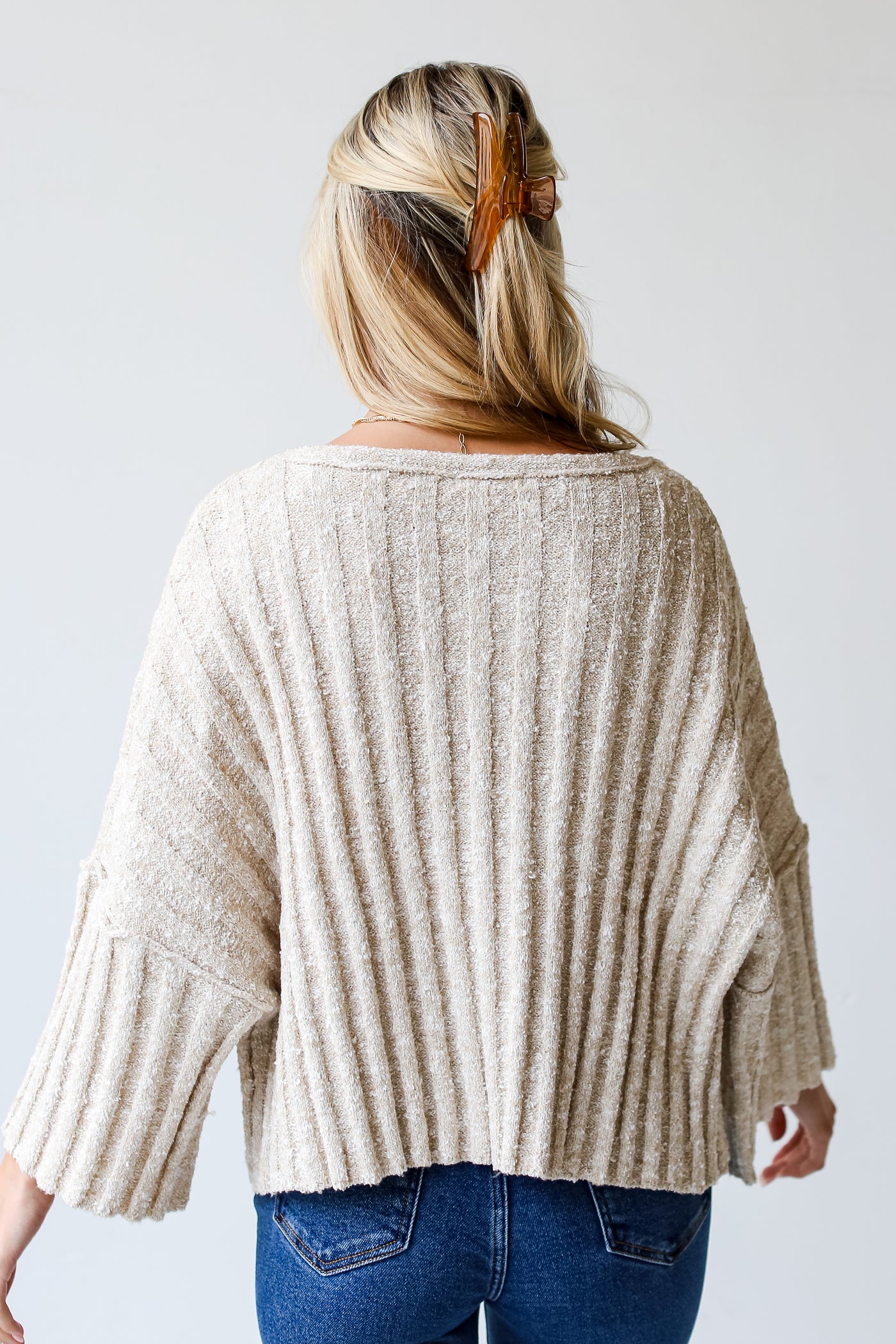 taupe Sweater back view