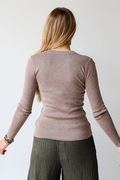 taupe knit tops for fall layering