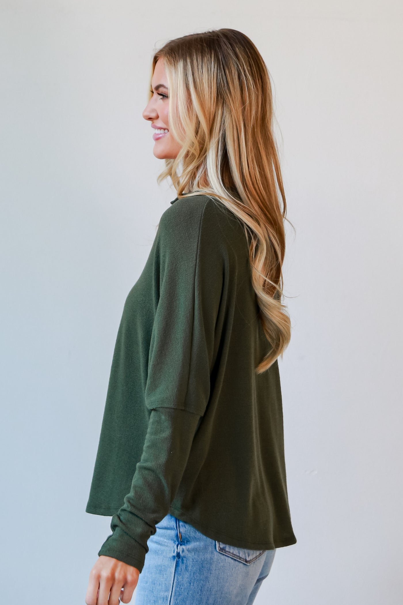 olive green Knit Top