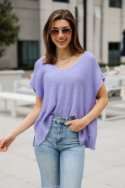 periwinkle Lightweight Knit Top
