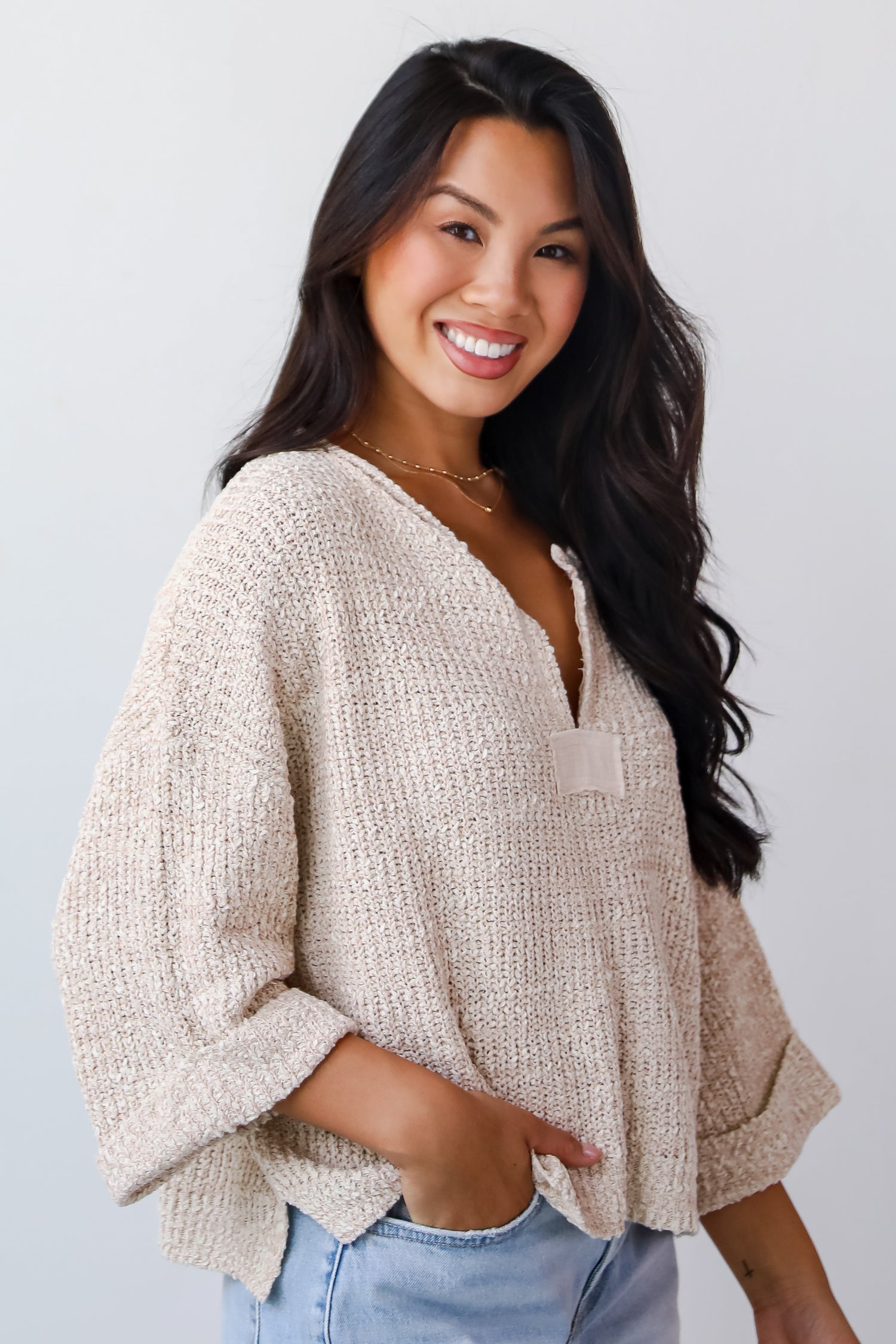 Cozy All Over Lightweight Knit Sweater