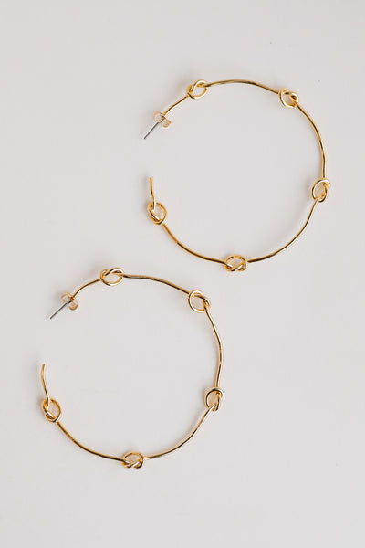 trendy Gold Knot Hoop Earrings