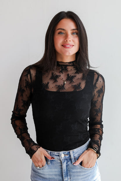 Gorgeous Attraction Lace Mesh Top