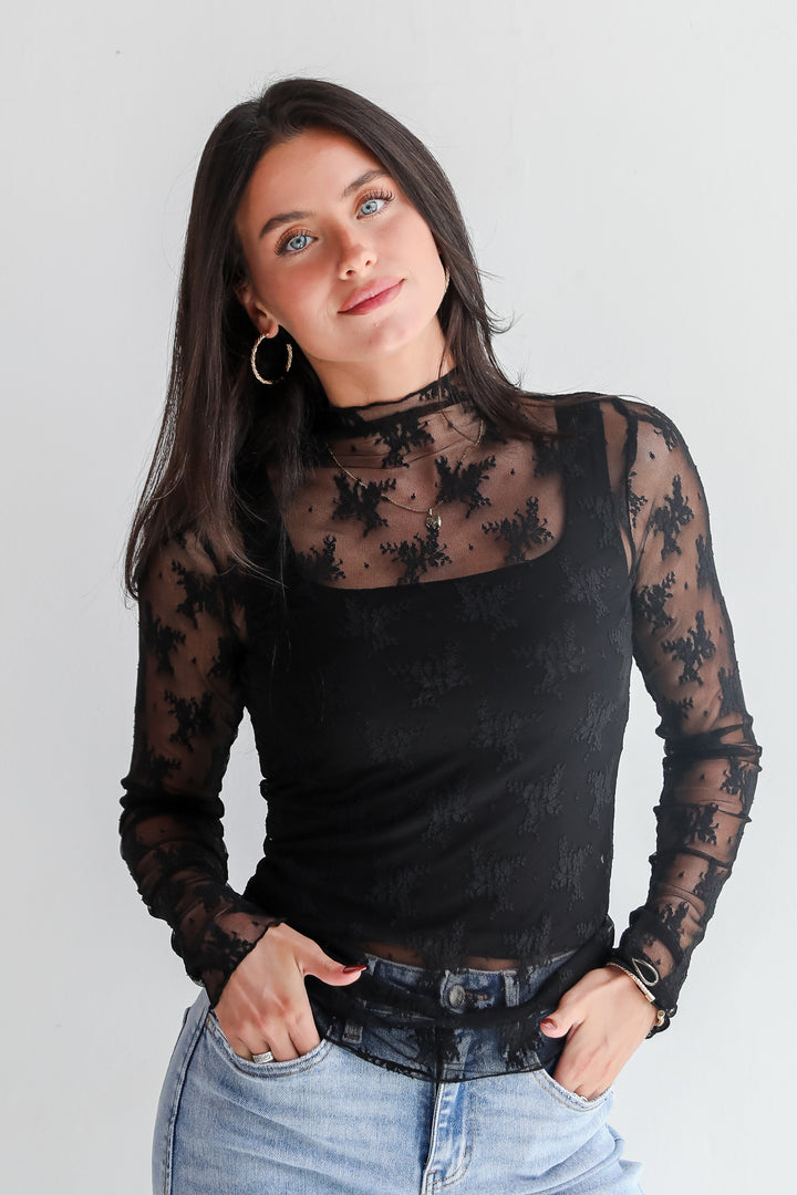 Gorgeous Attraction Lace Mesh Top