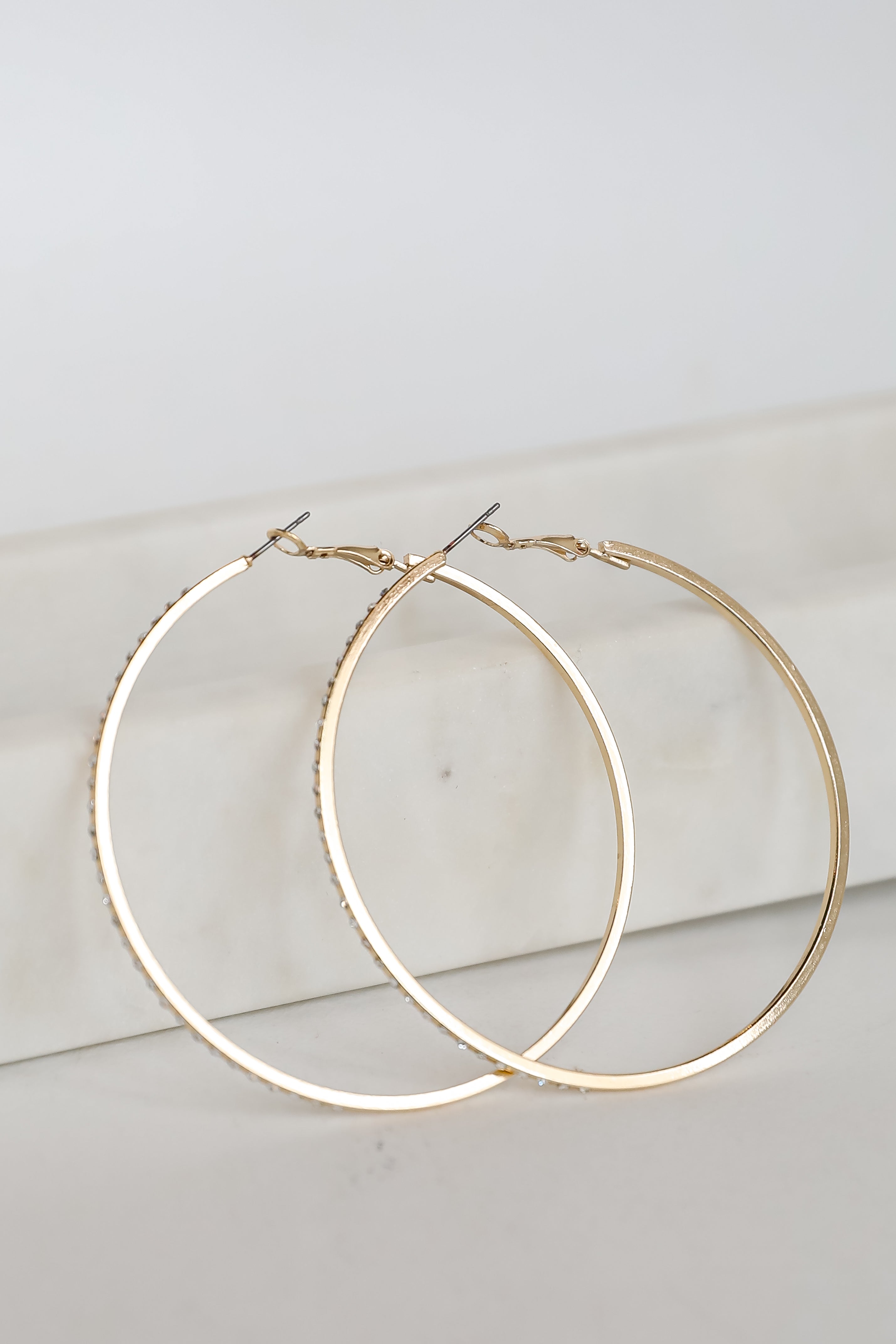 Emery Gold Rhinestone Hoop Earrings