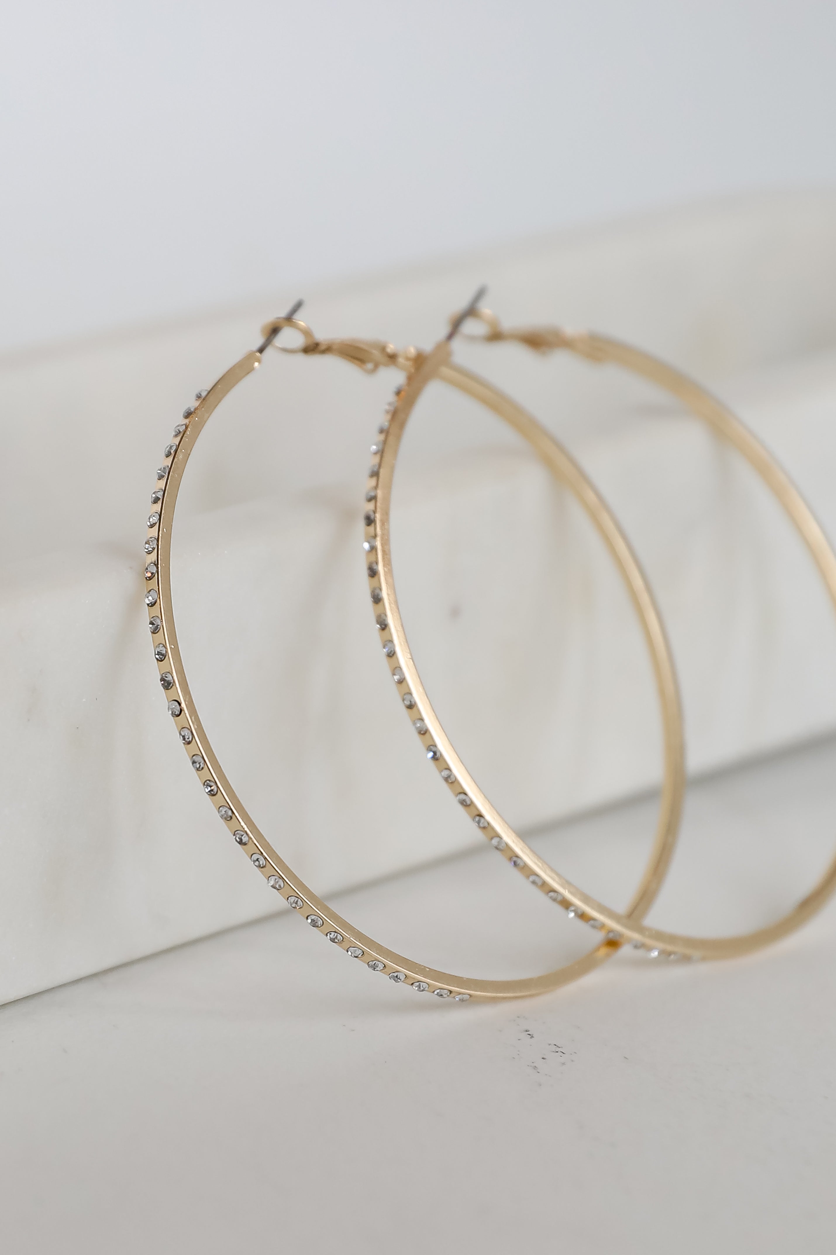 Emery Gold Rhinestone Hoop Earrings