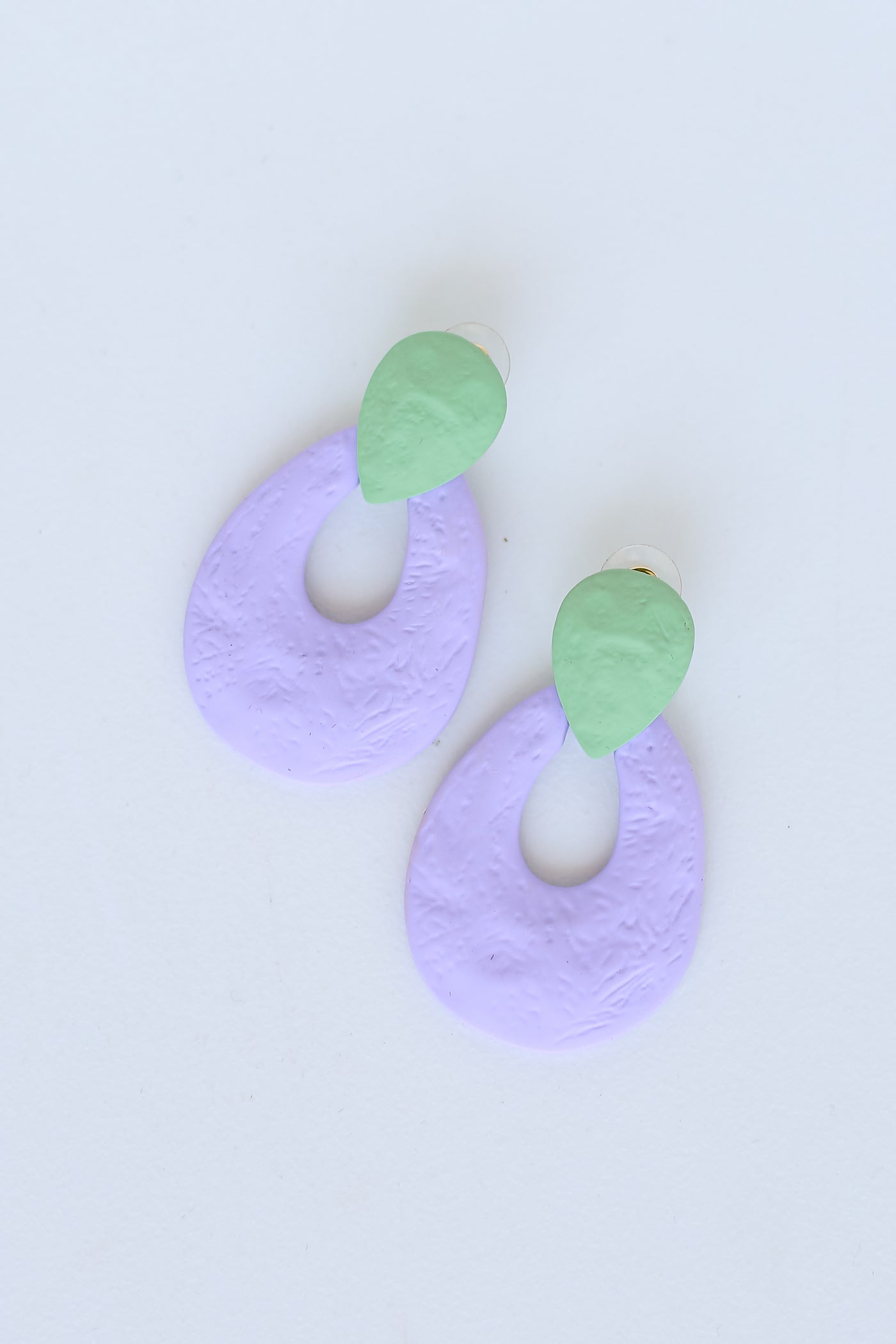 lavender Statement Earrings close up