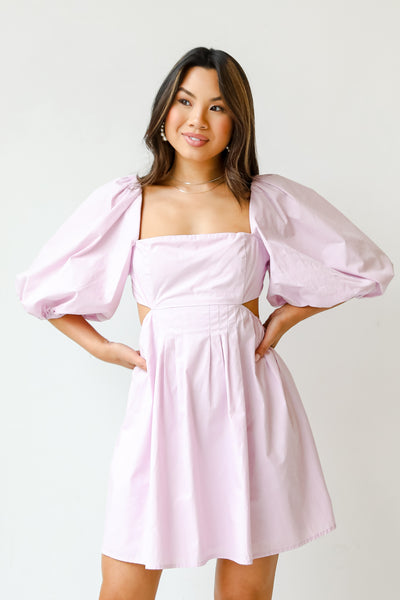 lavender Cutout Mini Dress
