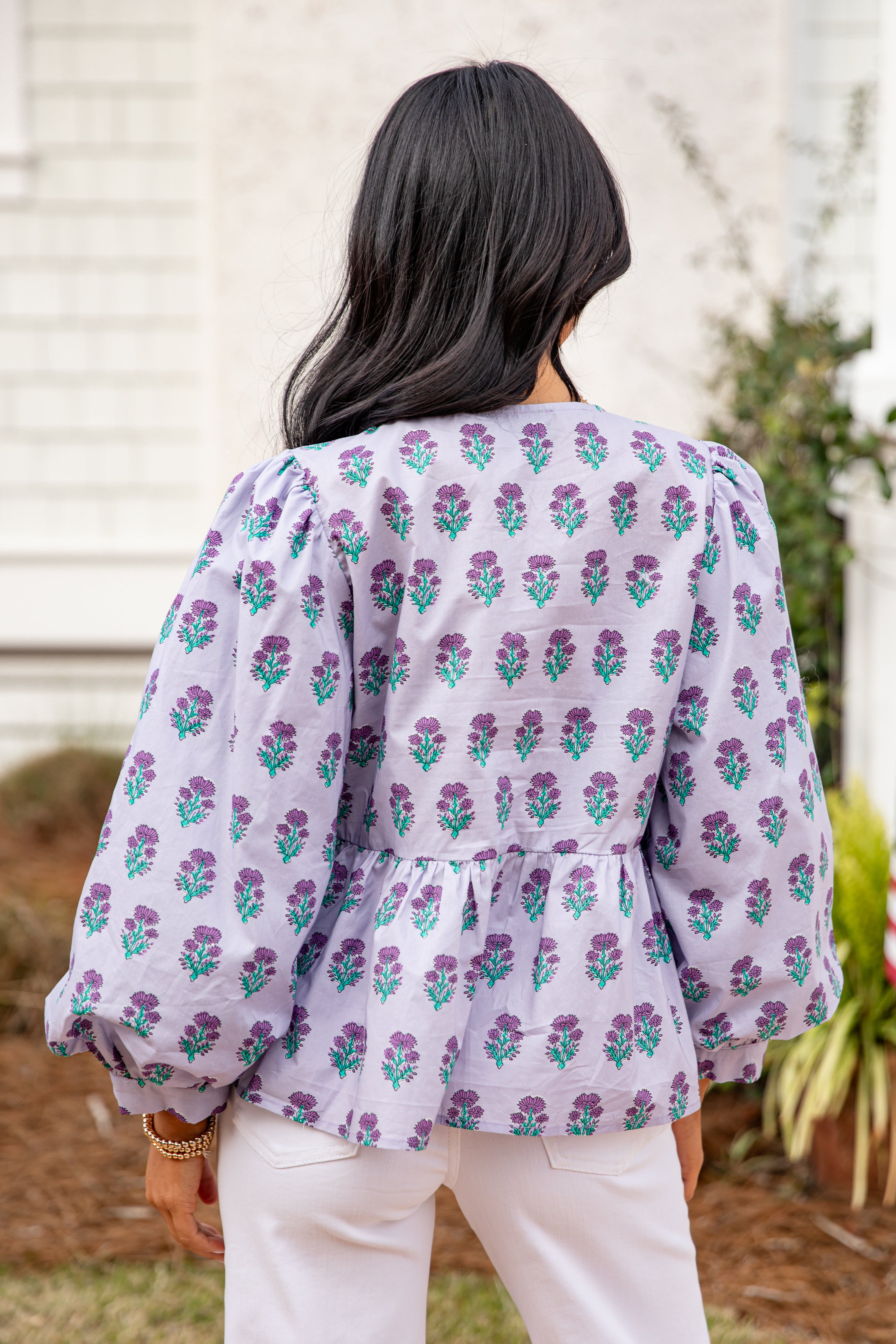 Rosewood Charm Floral Bow Front Blouse | Trendy Women's Tops