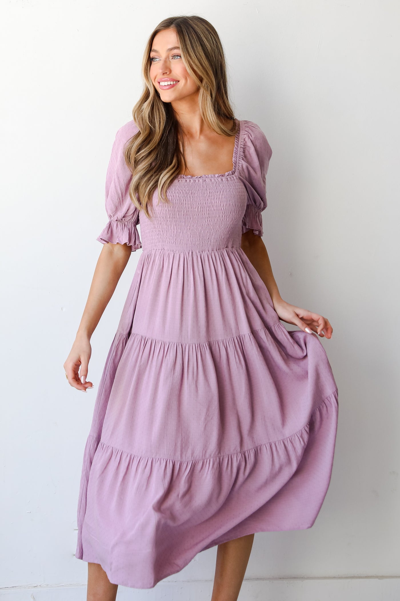 Tiered Midi Dress front view