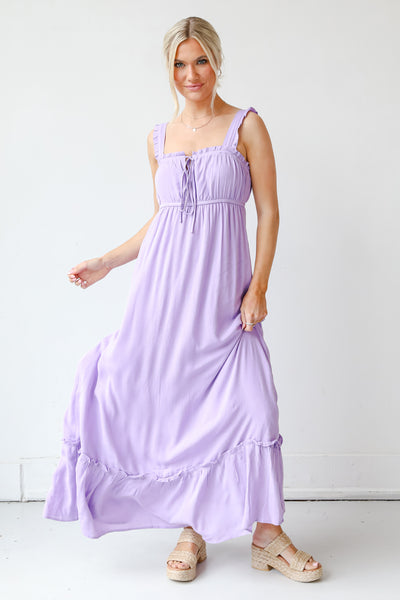 purple Maxi Dress on model