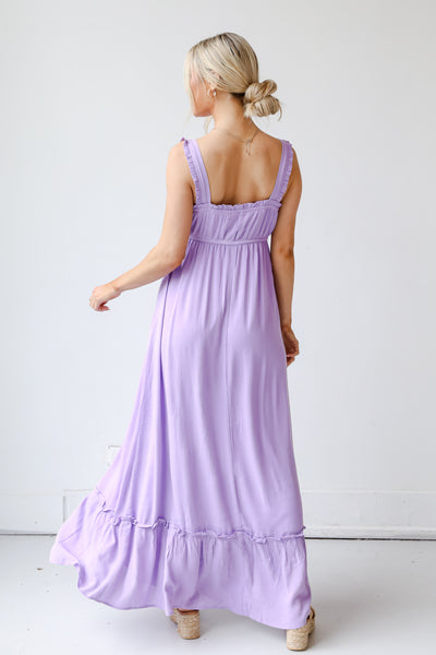 purple Maxi Dress back view