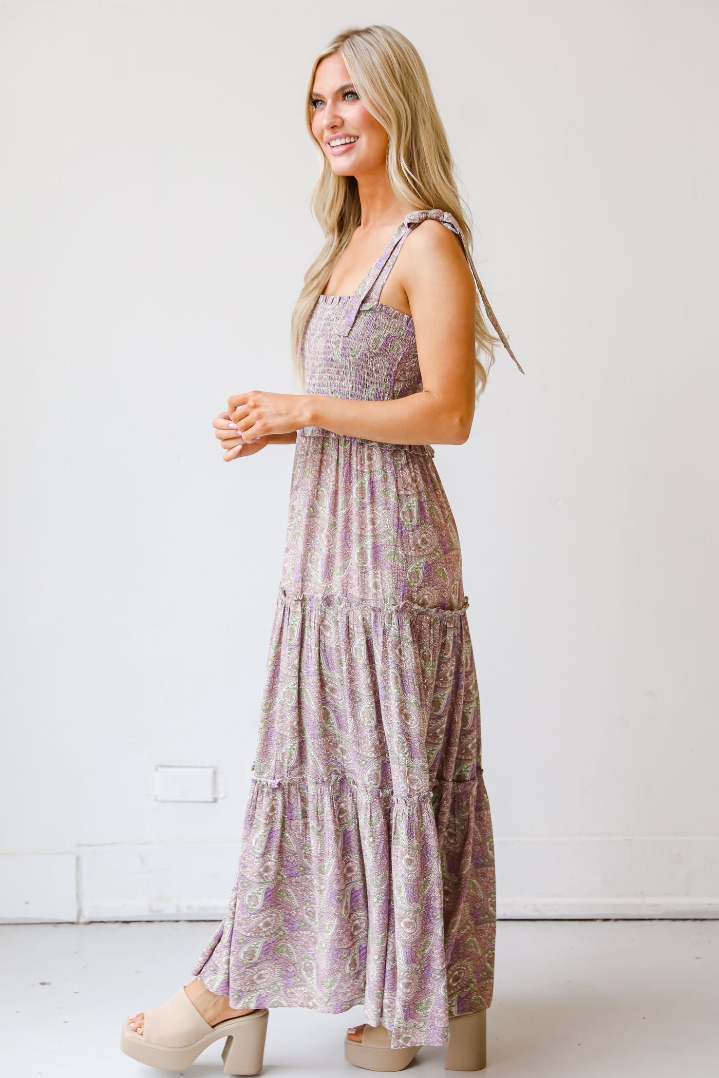 Floral Paisley Maxi Dress side view