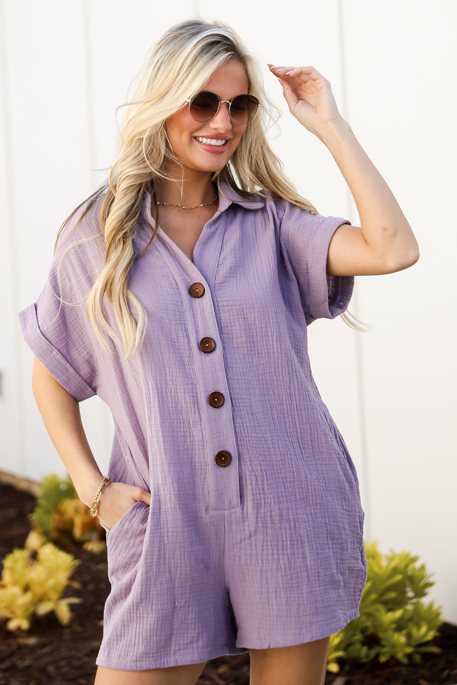 Lavender Linen Romper