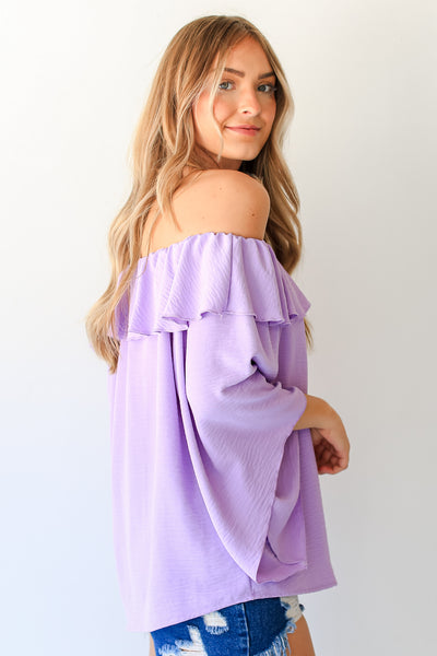 lavender Off-The-Shoulder Blouse side view