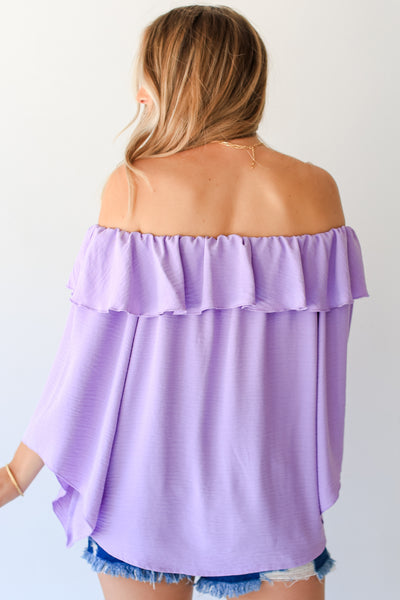 lavender Off-The-Shoulder Blouse back view